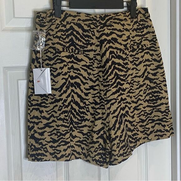 Good American Summer Boss A Line Shorts Sand Zebra Print Size 12 - Picture 2 of 11